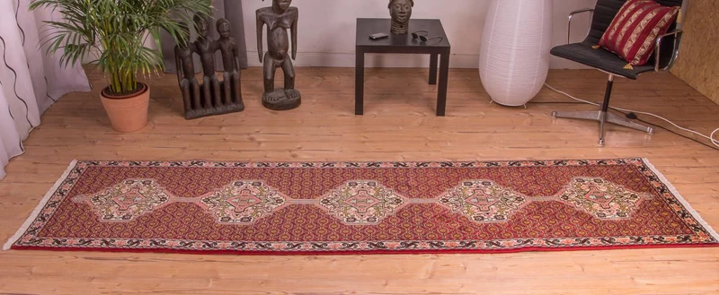 Senneh Teppich 78x305cm - Perserteppich - hellrot