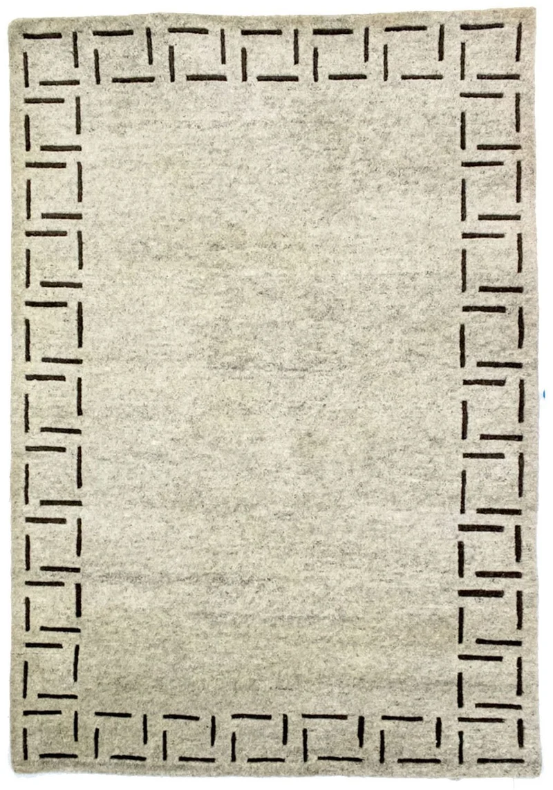 Nepal Teppich 124x183cm - Wollteppich - beige