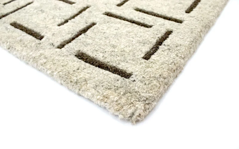 Nepal Teppich 124x183cm - Wollteppich - beige