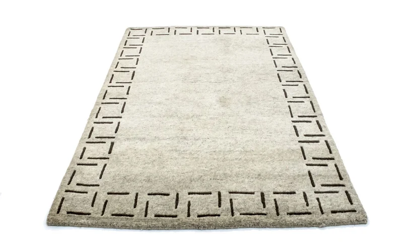 Nepal Teppich 124x183cm - Wollteppich - beige