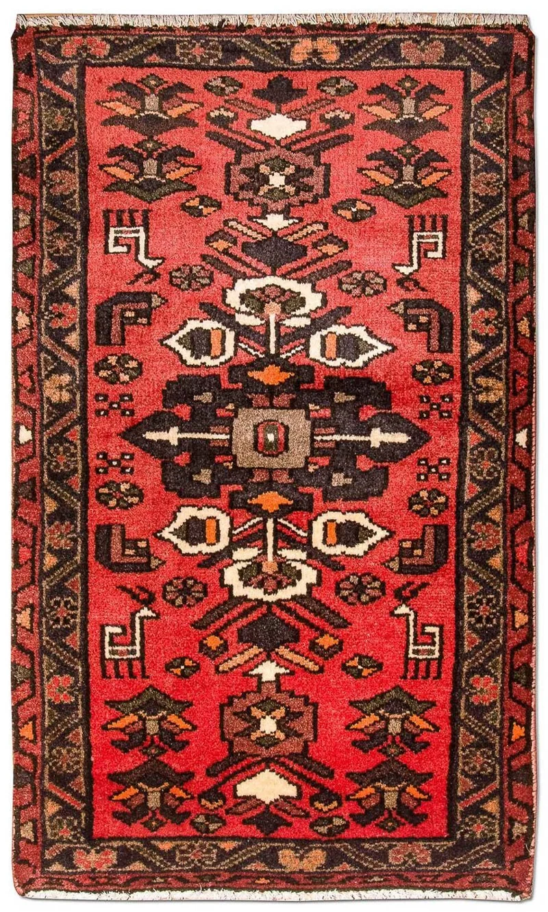 Hamadan Teppich 61x102cm - Perserteppich - rot