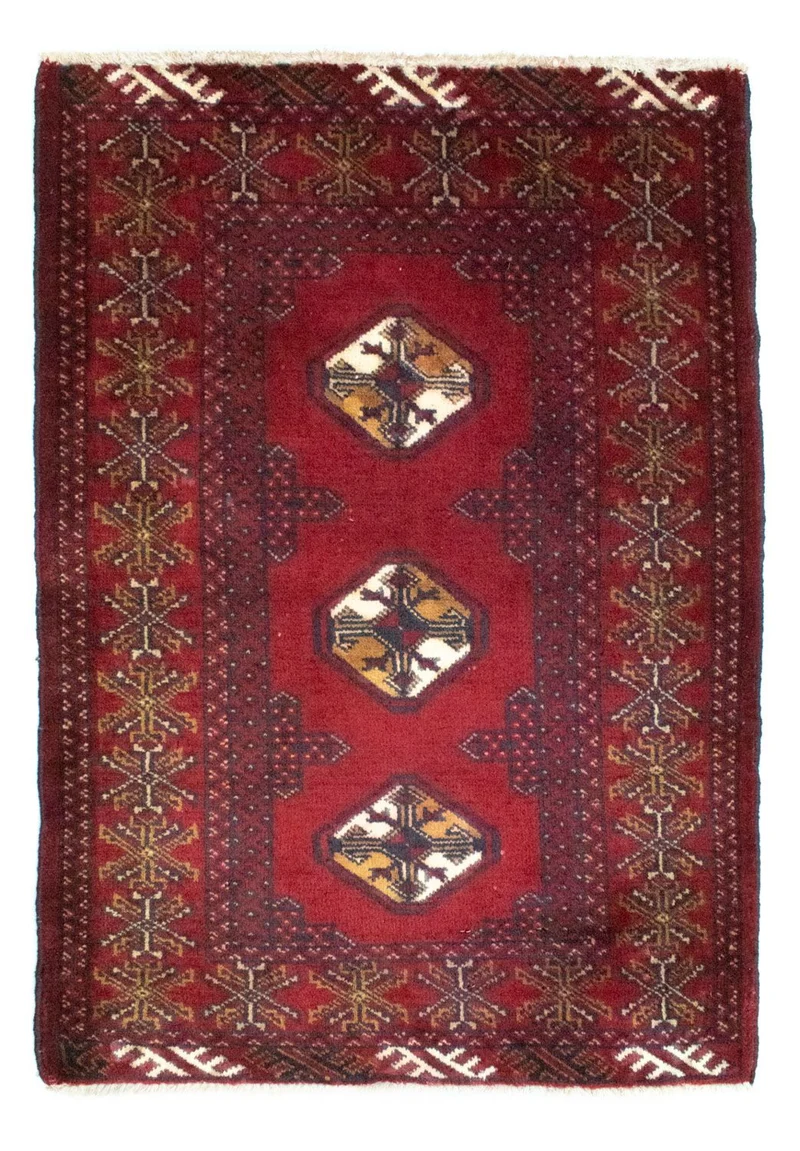 Turkaman Teppich 76x90cm - Orientteppich - rot