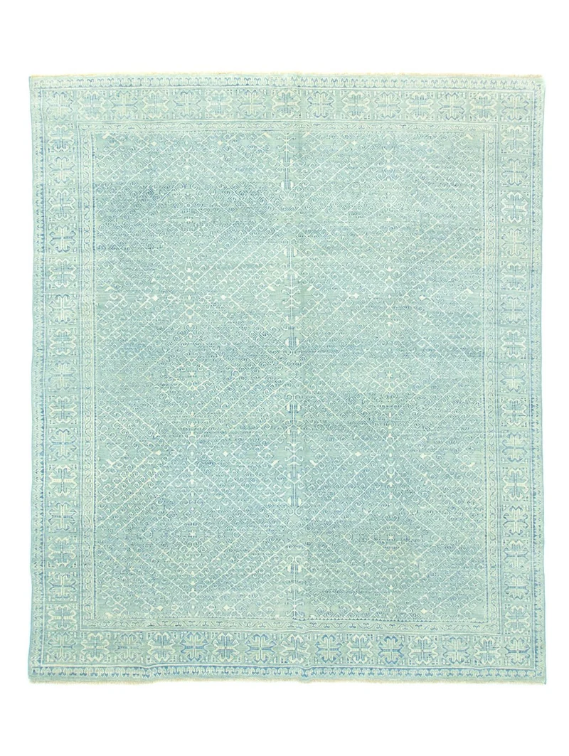 Designer Teppich 258x301cm - hellblau