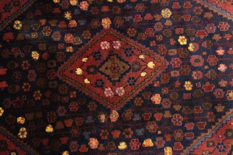 Hamadan Teppich 125x174cm - Perserteppich - blau
