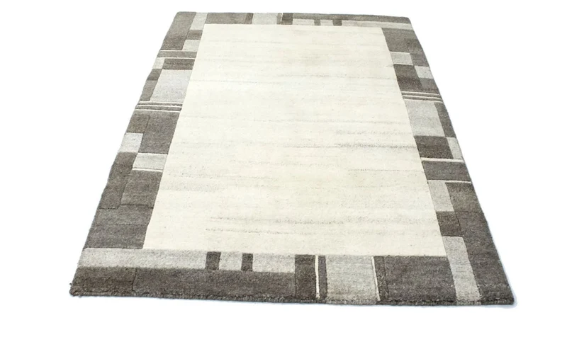 Nepal Teppich 121x177cm - Wollteppich - beige