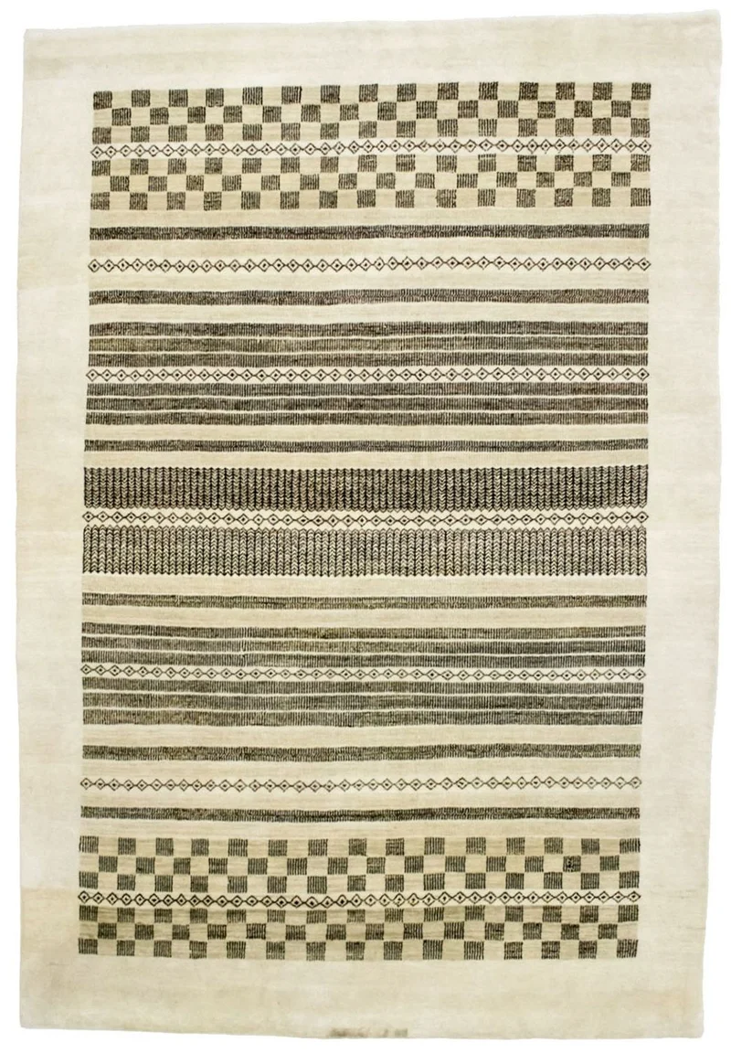 Loribaft Teppich Perser 142x199cm - Wollteppich - beige