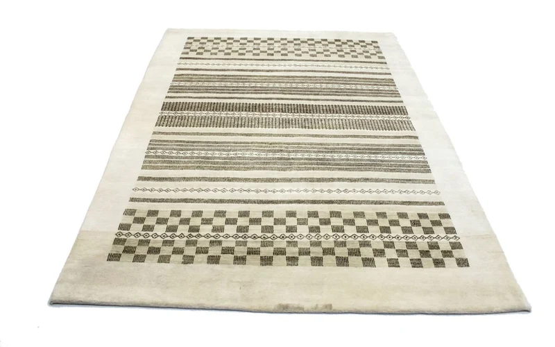 Loribaft Teppich Perser 142x199cm - Wollteppich - beige