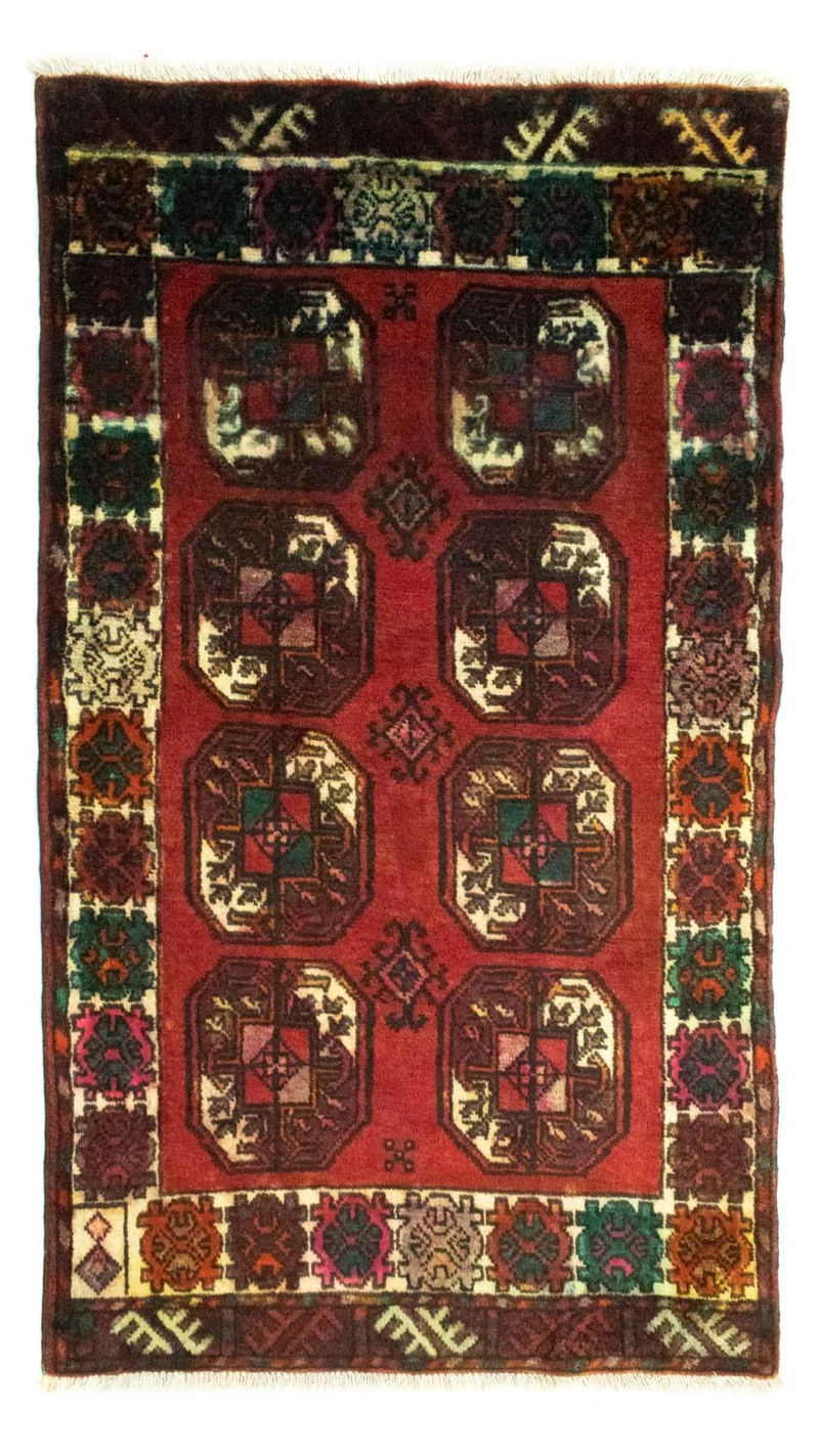 Turkaman Teppich 67x100cm - Orientteppich - rot