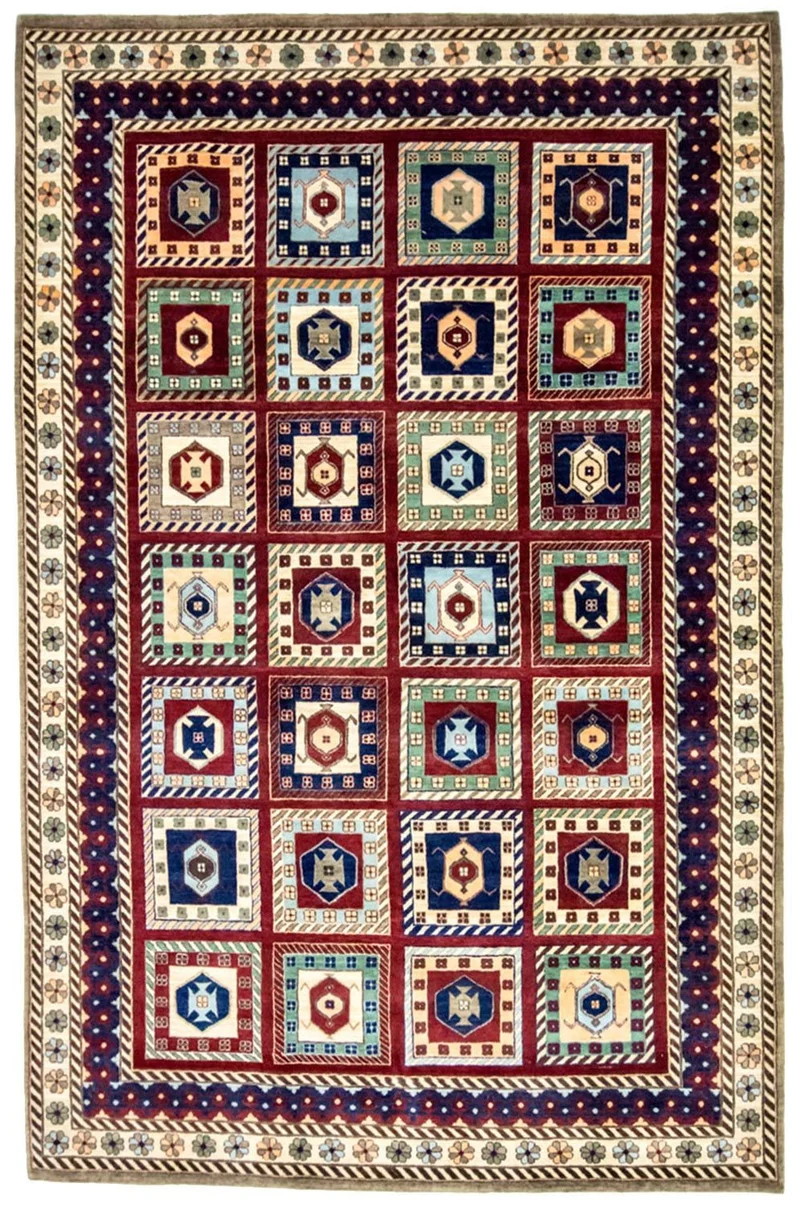 Loribaft Teppich Perser 197x303cm - Wollteppich - mehrfarbig