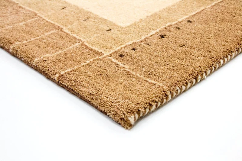 Gabbeh Teppich Indus 142x202cm - Wollteppich - beige