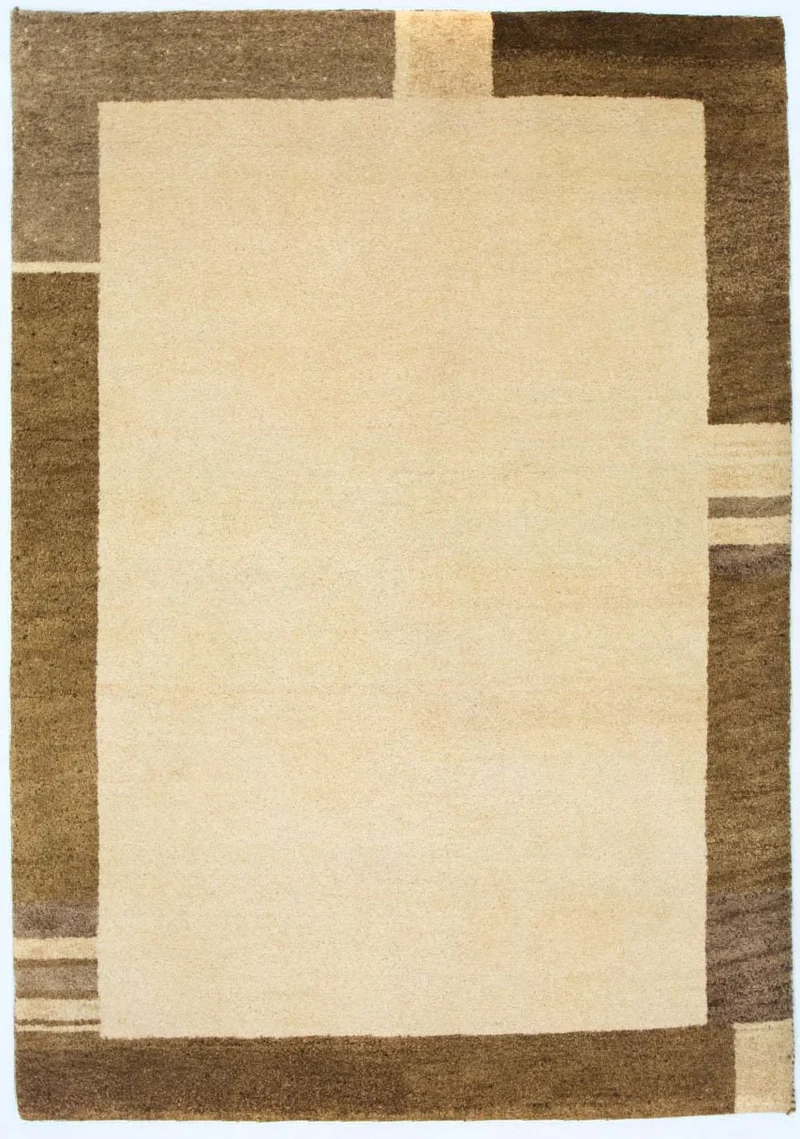 Gabbeh Teppich Indus 143x196cm - Wollteppich - beige