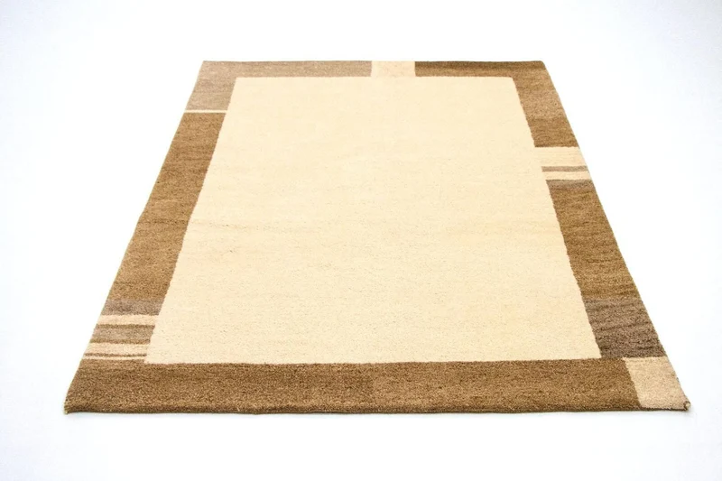 Gabbeh Teppich Indus 143x196cm - Wollteppich - beige