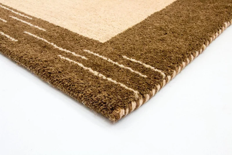 Gabbeh Teppich Indus 91x160cm - Wollteppich - beige
