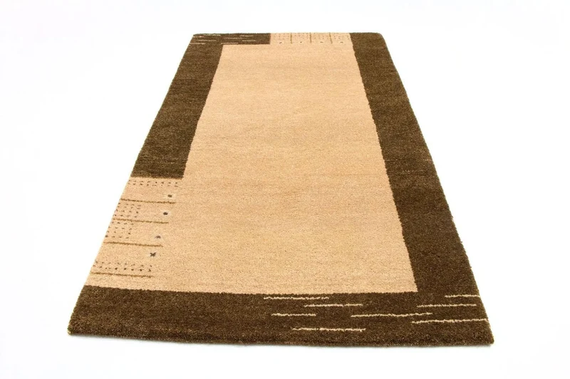 Gabbeh Teppich Indus 91x160cm - Wollteppich - beige
