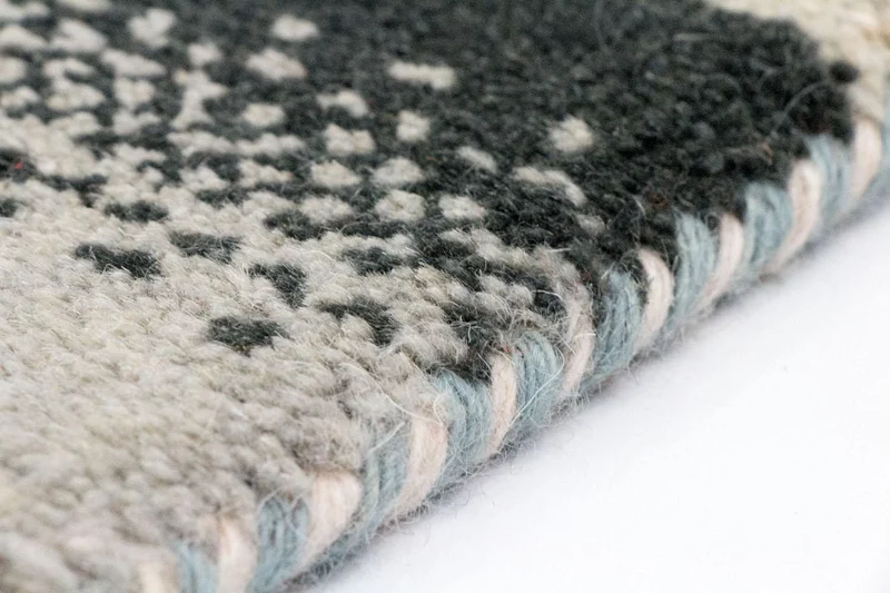 Gabbeh Teppich Indus 72x141cm - Wollteppich - silber