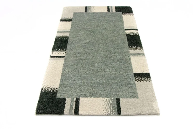 Gabbeh Teppich Indus 72x141cm - Wollteppich - silber