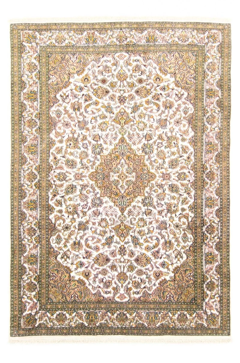 Kaschmir Seide Teppich 153x217cm - Orientteppich - beige