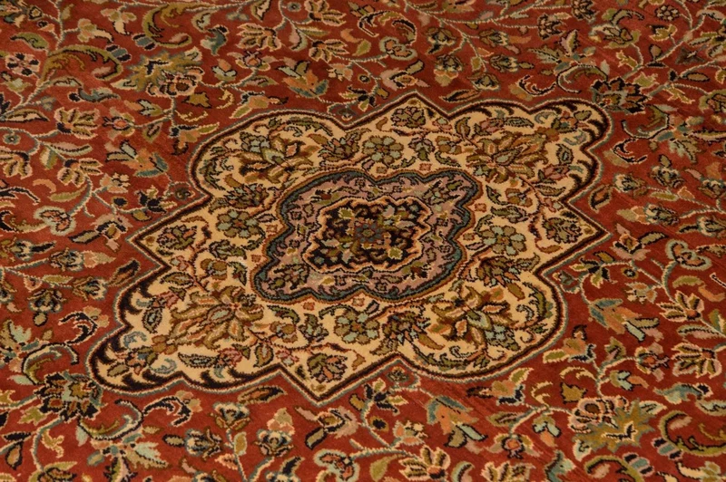 Kaschmir Seide Teppich 168x244cm - Orientteppich - orange