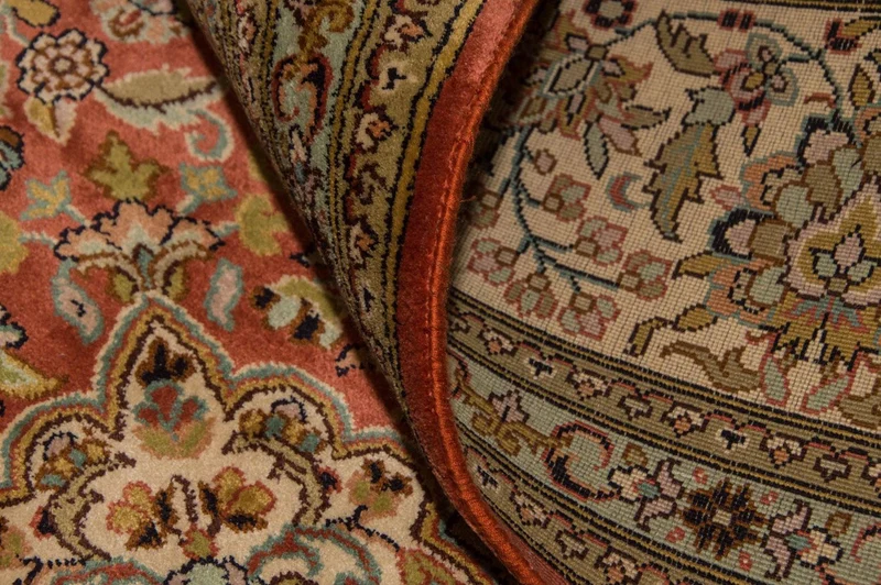 Kaschmir Seide Teppich 168x244cm - Orientteppich - orange