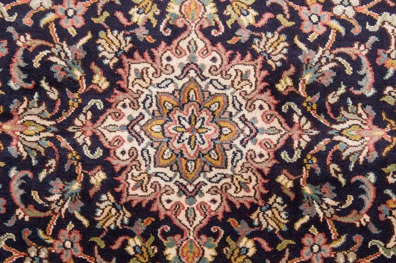 Kaschmir Seide Teppich 93x150cm - Orientteppich - dunkelblau