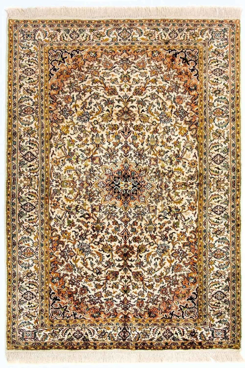 Kaschmir Seide Teppich 89x149cm - Orientteppich - beige