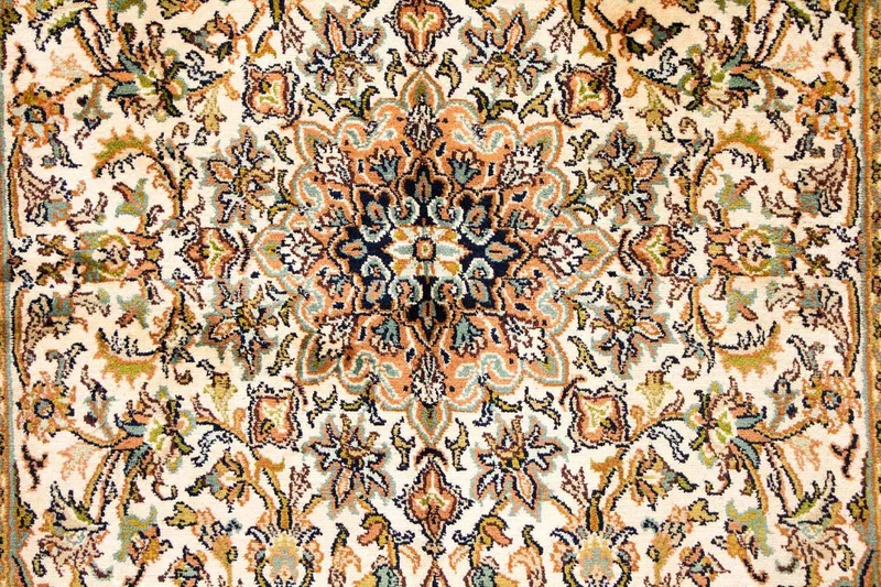 Kaschmir Seide Teppich 89x149cm - Orientteppich - beige